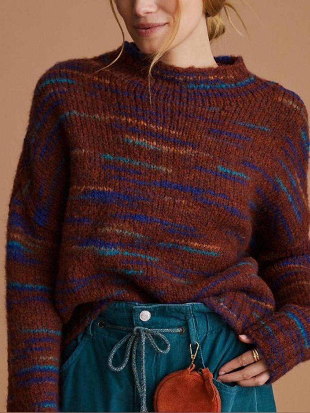 Space Dyed Mock Neck Sweater